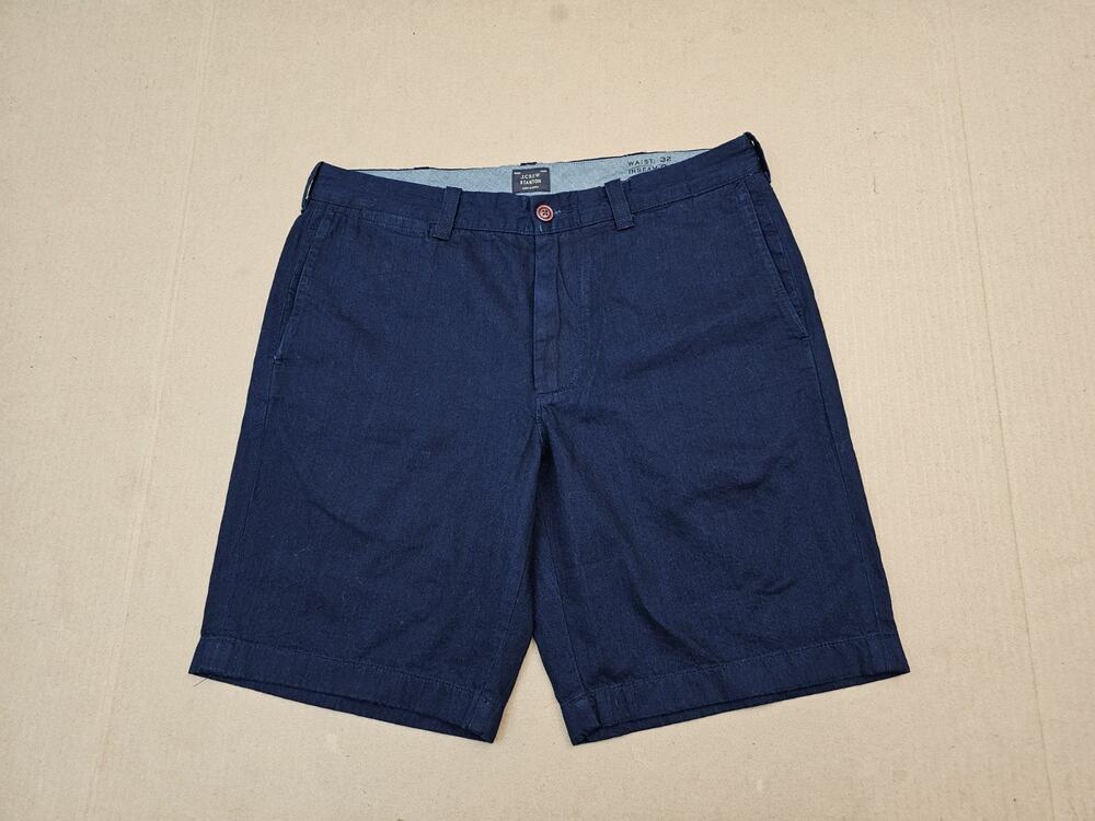 J. CREW Mens Stanton Chino Shorts W32 Navy Blue Cotton BF08
